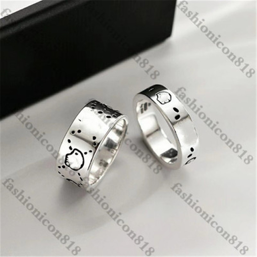 

High quality Women Girl Flower Bird Pattern Ring with Stamp Blind for Love Letter Ring Gift for Love Couple man High Quality Jewelry in box
