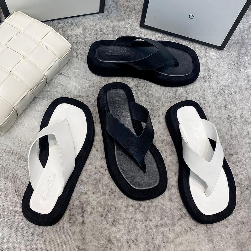 

Slippers 2021 Mixed Colors Platform Sandals Women Summer Beach Outdoor Flip Flops Brand Design Shoes Ginza, Black