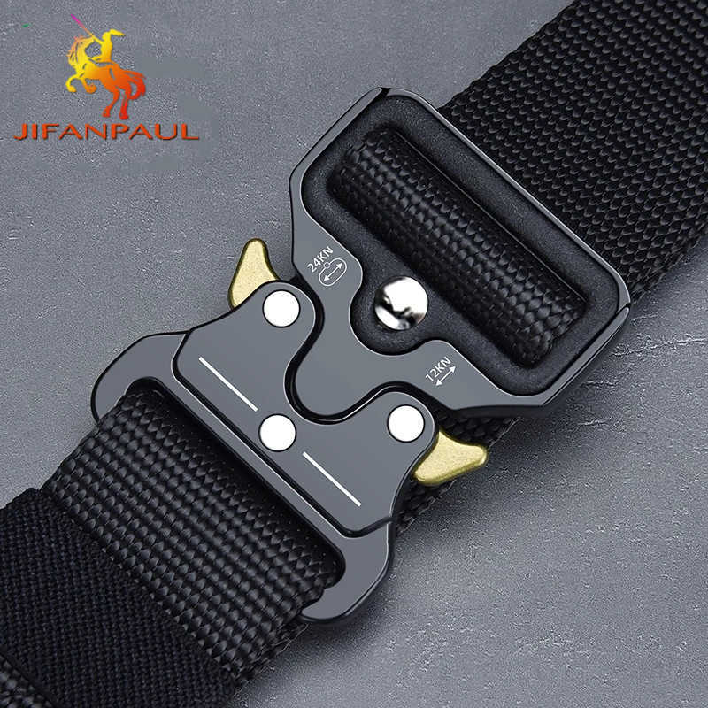 

Men's Belt Army Outdoor Hunting Tactical Multi Function Combat Survival High Quality Marine Corps Canvas For Nylon Male Luxury X0726, Black