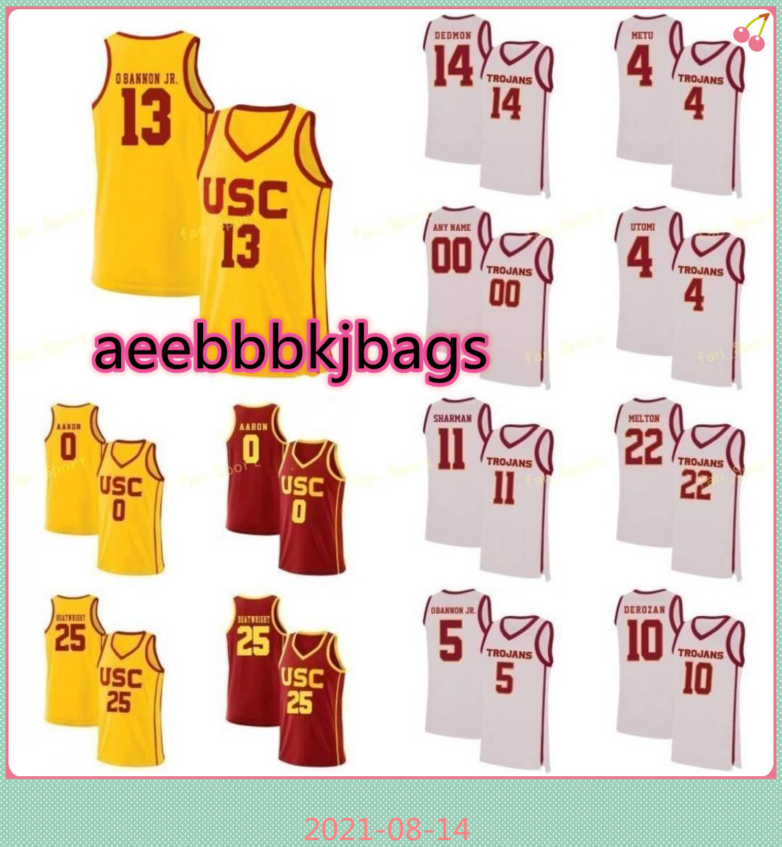 

NCAA College USC Trojans Basketball Jersey 34 Victor Uyaelunmo 4 Chimezie Metu Daniel Utomi Kevin Porter Jr Custom Stitched, As