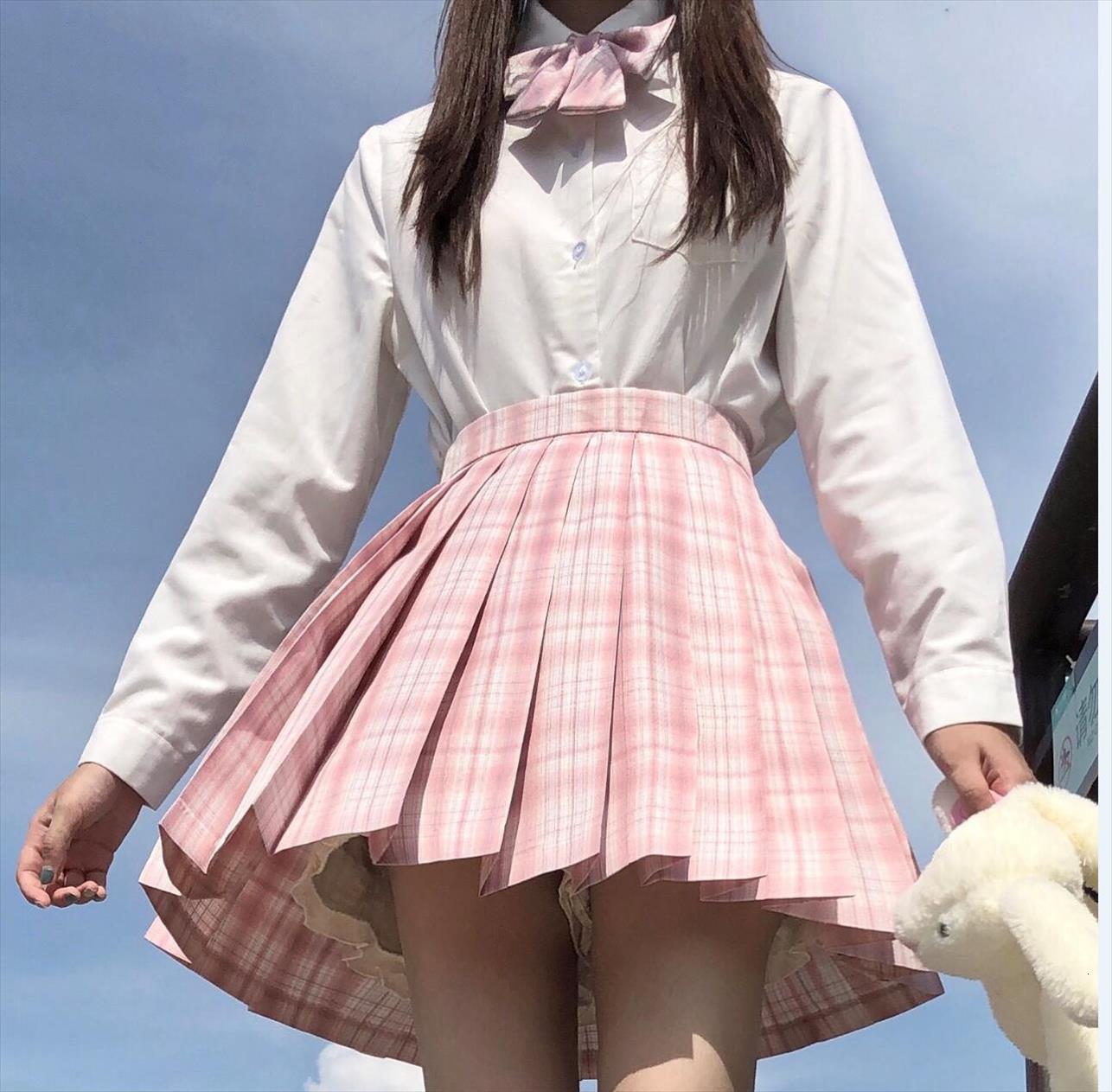 

plaid summer jk womens skirt high waist student pleated y2k ladies kawaii school girls fashion cosplay mini, Black