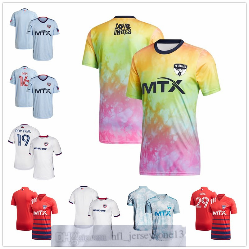 

Custom FC Mens women youth Dallass 15 Tessmann 19 Pomykal 16 Ricardo Pepi 29 Franco Jara 7 Jesus Ferreira Blue red 2021 The Community Kit Au, Black