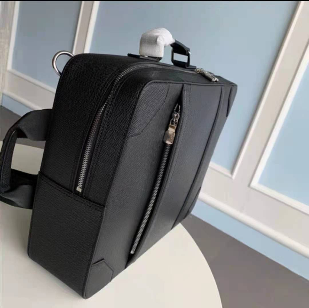 

Men's Backpack Business Briefcase Dual Purpose Shoulder Bags Men Duffle Genuine Mens Leather Laptop Messenger Bag Backpacks Handbag, Black checkerboard