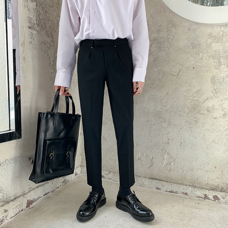 

2021 New Summer Men's Formal Casual Slim Fit Office Trousers Fashion Trend Business Design Cotton Social 3 Color Suits Pants Ydlk, Light gray