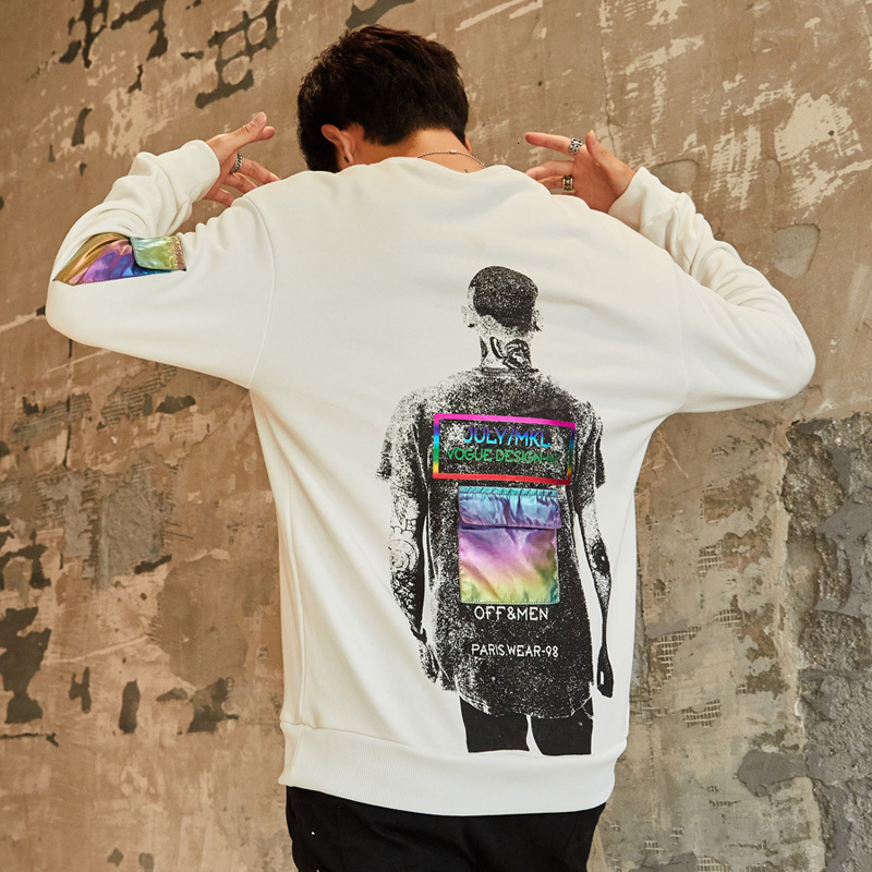 

2021 New Harajuku Graffiti Hoodie Sweatshirt Mens Hip Hop Pullover Hoodies Streetwear Casual Fashion Clothes Hipster Autumn Cotton Xi21, Yellow