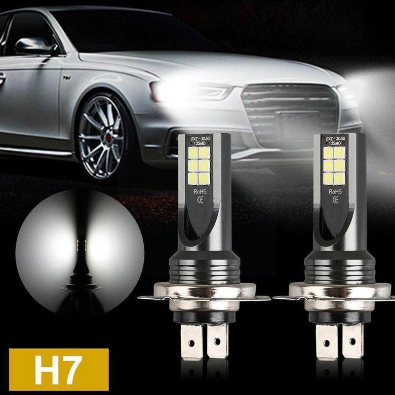 

Car Headlights H7 LED Fog Lights DC12V-24V 24W Conversion Brake Aluminum Light Turn Black White Signal Blub D1X4