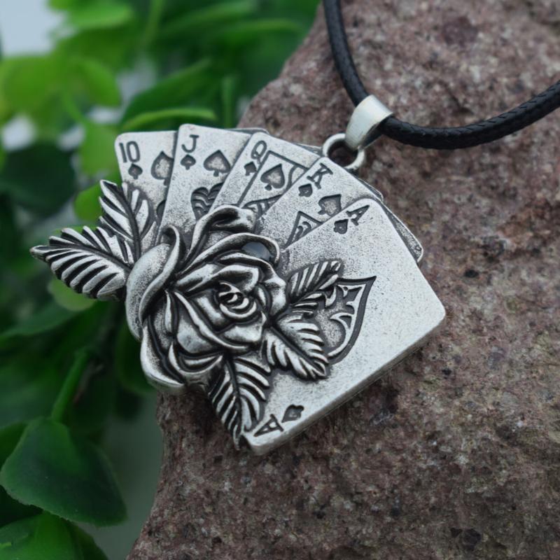 Chains Playing Cards Poker Necklace Bridge Jewelry Flush Of Pendant Coworker Gifts-image-711768007