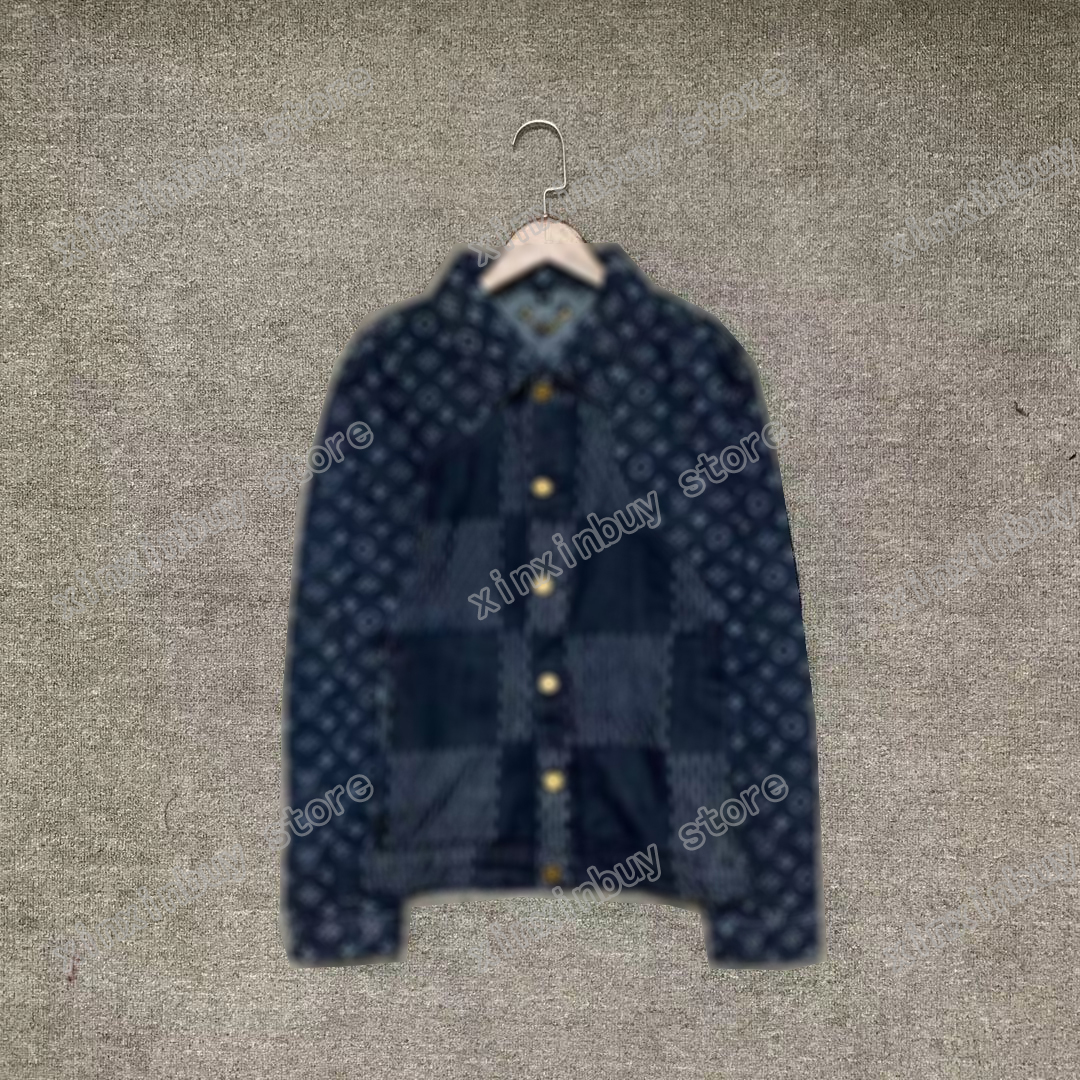 

21ss mens women designers denim Jackets paris Jacquard letter fabric clothes streetwear Coats Outerwear long sleeve men Clothing purple black blue gray S-2XL, L01