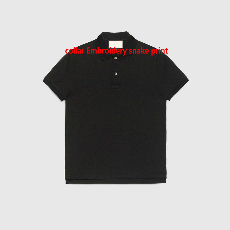

2021 summer designer luxury polo shirts for mens polos classic style embroidery aninmal print neck t-shirt casual turn-down collar tee shirt, Black