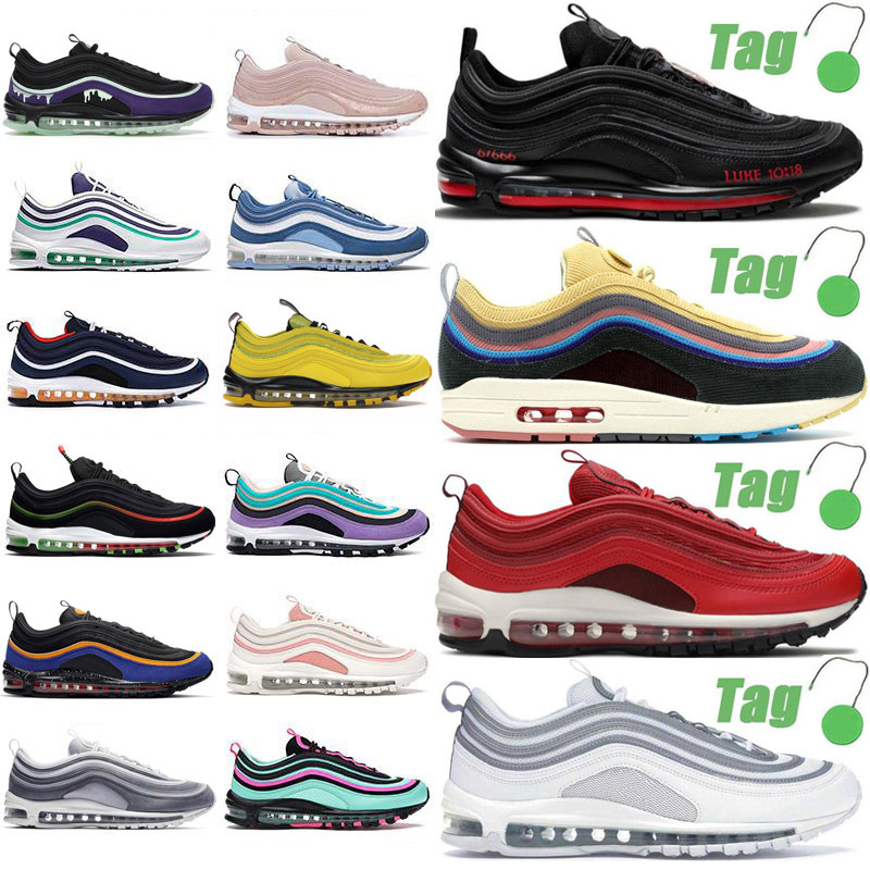 

2022 Mschf Lil Nas x Satan Gym Red 97 Mens Running Shoes Halloween Wolf Grey Undefeated 97s Men Women Trainer Sports airs Sneakers, 38