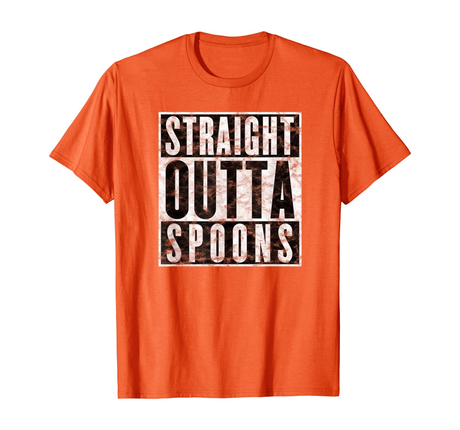 

Straight Outta Spoons Chronic Illness Disability T-Shirt, White;black