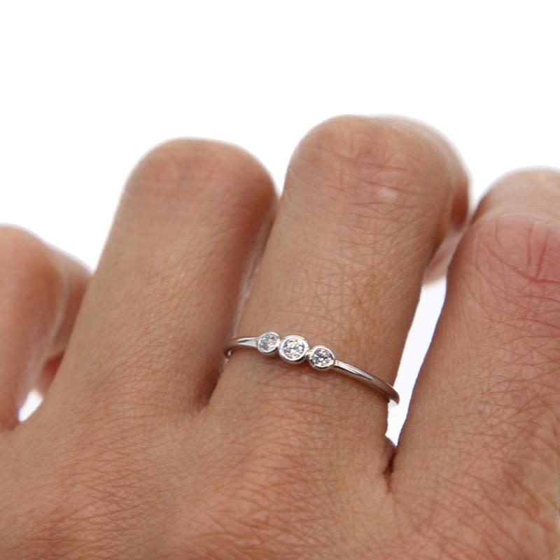

Wedding Rings Fashion 100% 925sterling Silver CZ Stone Birthstone Bride Engagement Heart Ring Delicate Tiny Drop