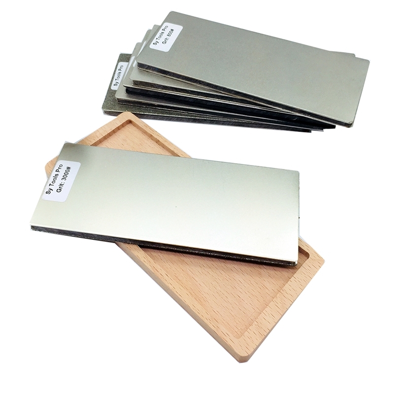 

80-3000 Grit 6" Double Sided Diamond whetstone bar Sharpening Stone Polishing Block Knife sharpener Wood non-slip base 210615