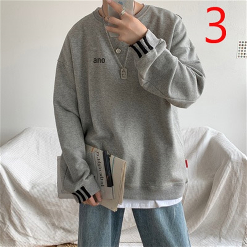 

2021 New Autumn Korean Retro Cartoon Print Long-sleeved T-shirt Male Loose Trend Bottoming Shirt Sweater Uf8l