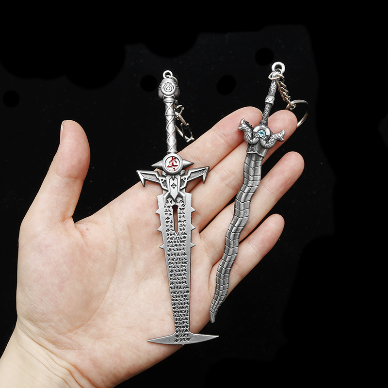 

HEYu Cartoon Weapon Pendant Keychain Movie Raya and The Last Dragon Rayas Sword Cosplay Key Holder Party Gifts For Friends New