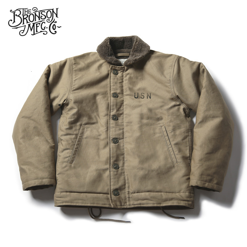 

Vintage Bronson Usn N-1 Deck Jacket Ww2 Military Motorcycle Uniform Men's Third Color E7eg, Khaki