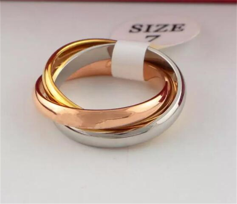 

50%off Classic Three-rings Ring for Men Women Couple Fashion Simple Style Rings with Three Colors Rose Gold Rings