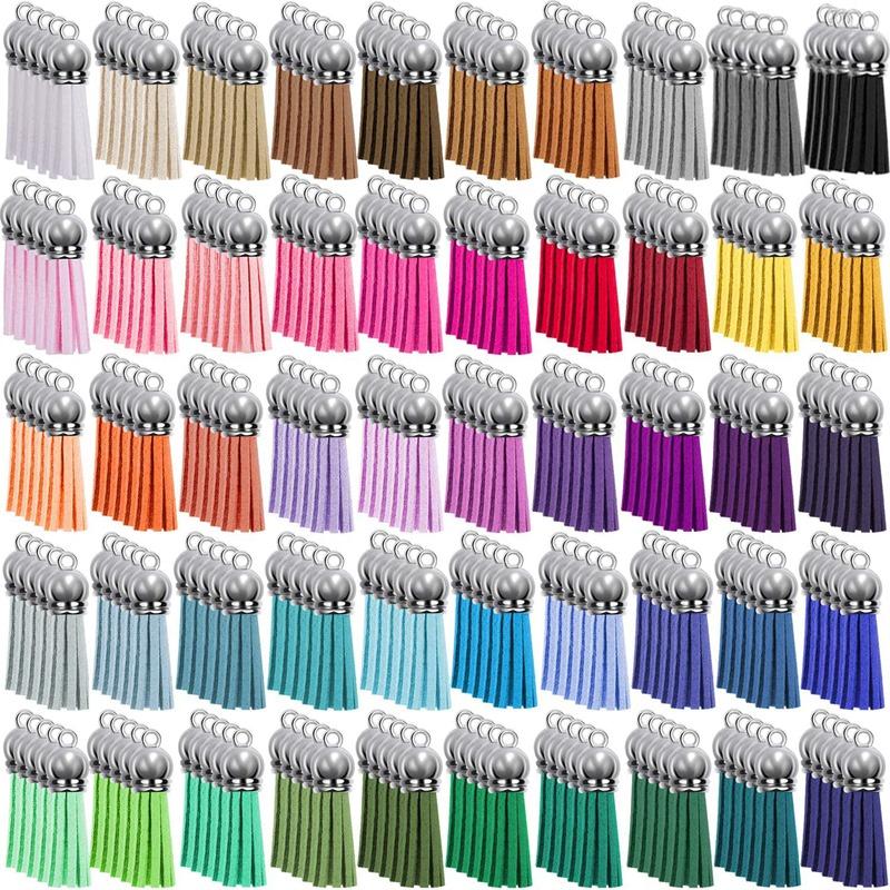 

Keychains 250Pcs Keychain Tassel 38mm Suede Tassels Coloured For DIY Keyring Jewellery Making Craft Supplies 50 Colours