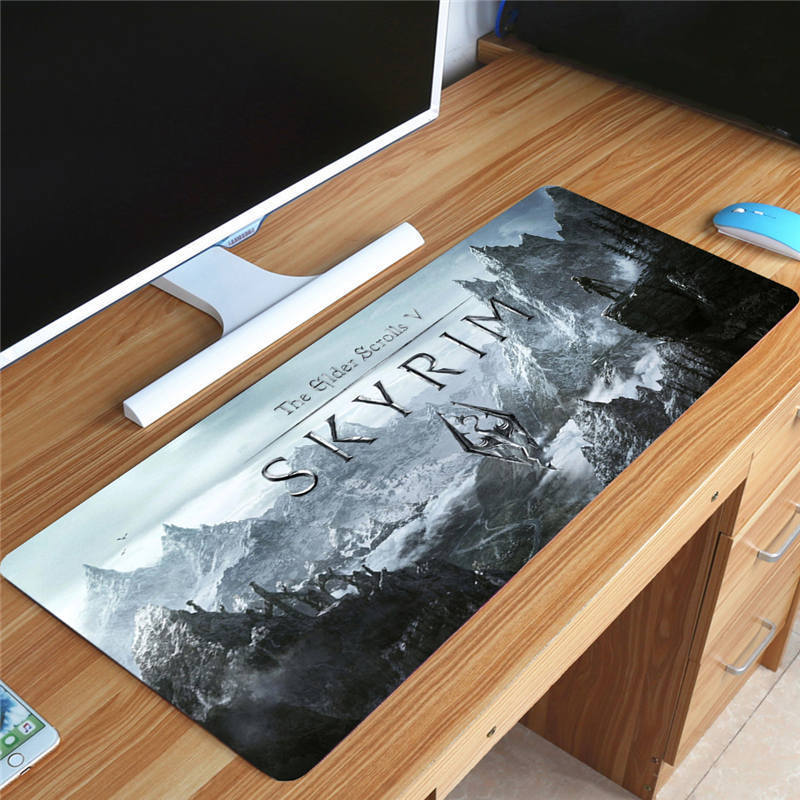 

70x30cm the elder scrolls v skyrim large gaming mousepad TES mouse pad Locking Edge Best gift to friend for Laptop Notebook mat LJ201031