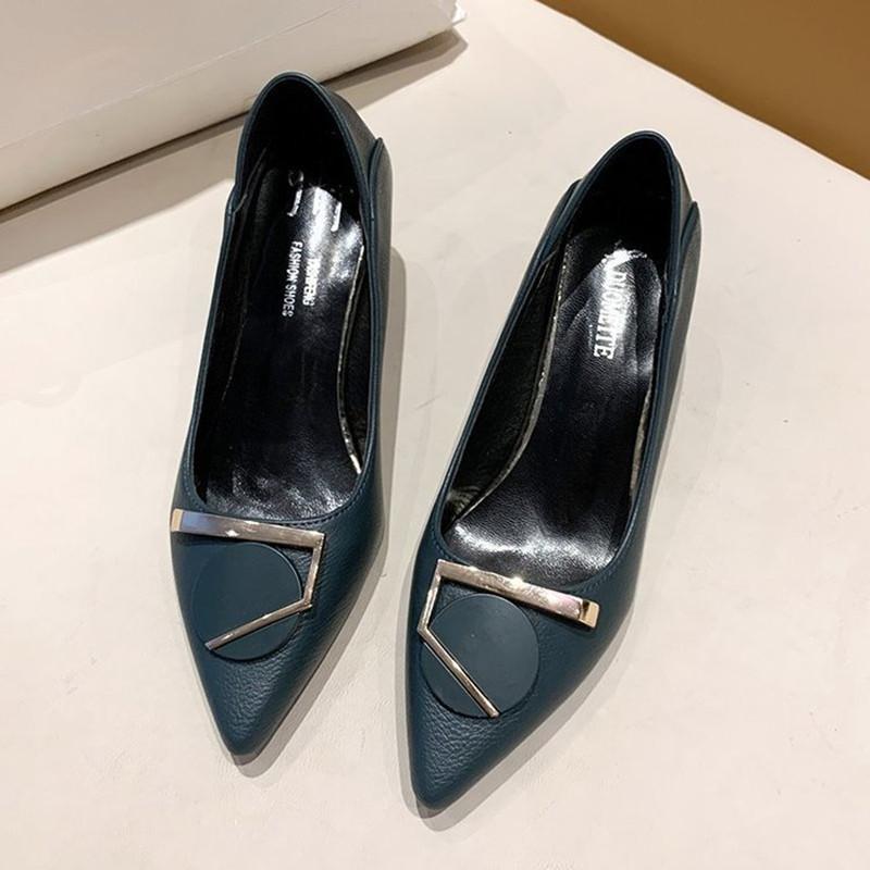 Sandals Style Pointed Toe Korean Single Shoes Women Stiletto Summer Comfortable Temperament Mid-Heel