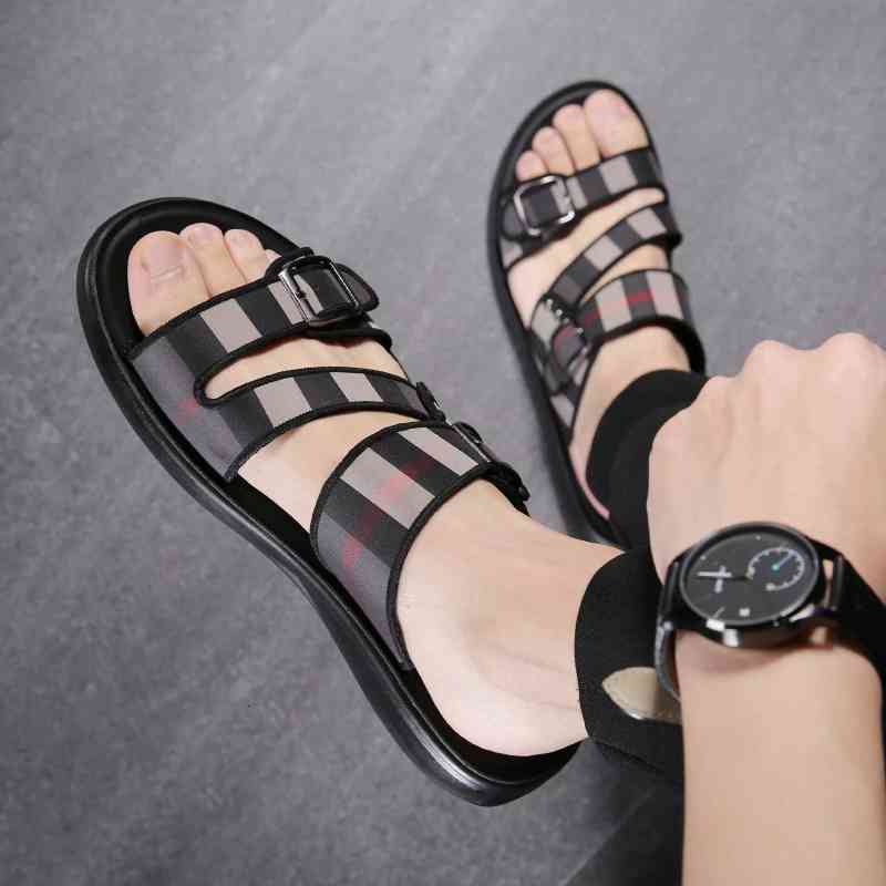 

Sandals Summer sandals for outdoor men breathable beach flip flops shoes fashion indoor slippers home slides man smooth ODNS, 1# shoe box