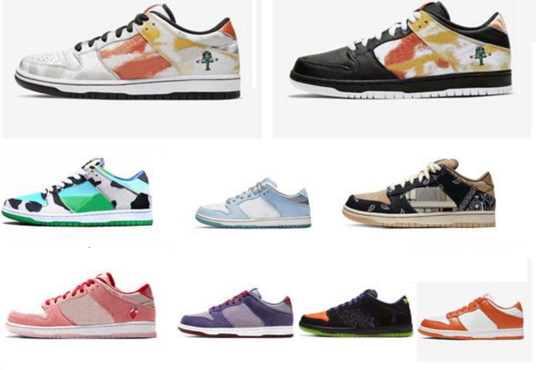 

2021 Top Quality SB Dunks Low Youth kids Big boy Kentucky Travis Scotts Red Green White Syracuse Black UNC Court Purple Brand Fashion Trainers Shoes