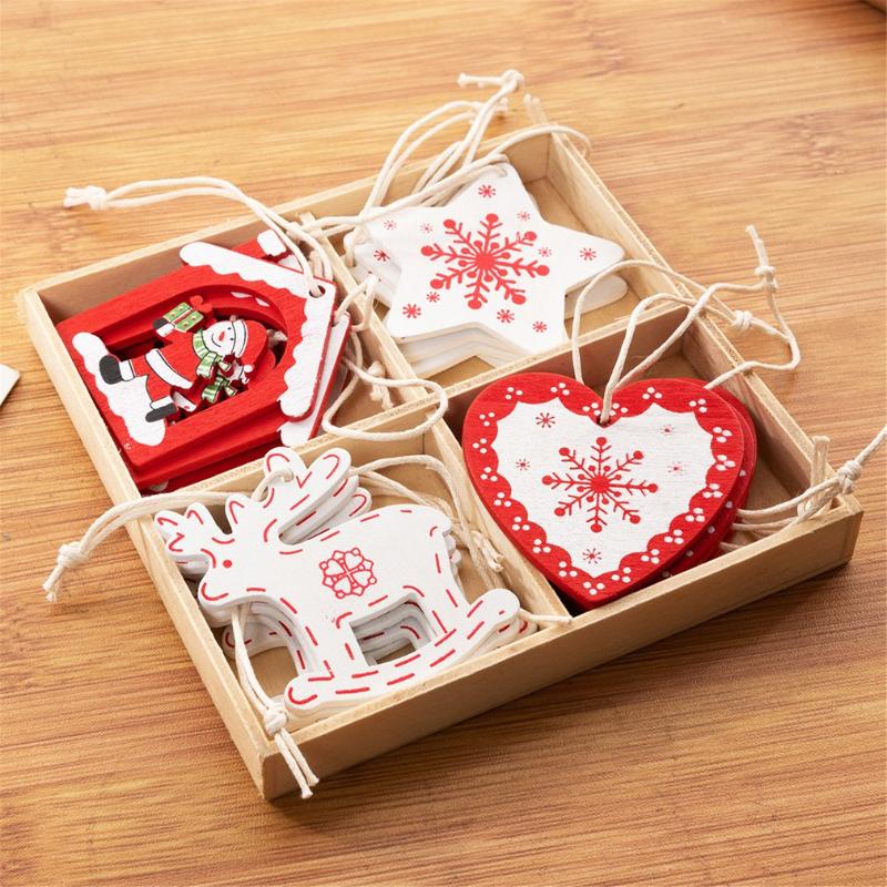 

Christmas Decorations Gift Pack Creative Hollow Snowflakes Snowman Elk Pendants Ornaments For Xmas Tree Ornament Decoration Kids