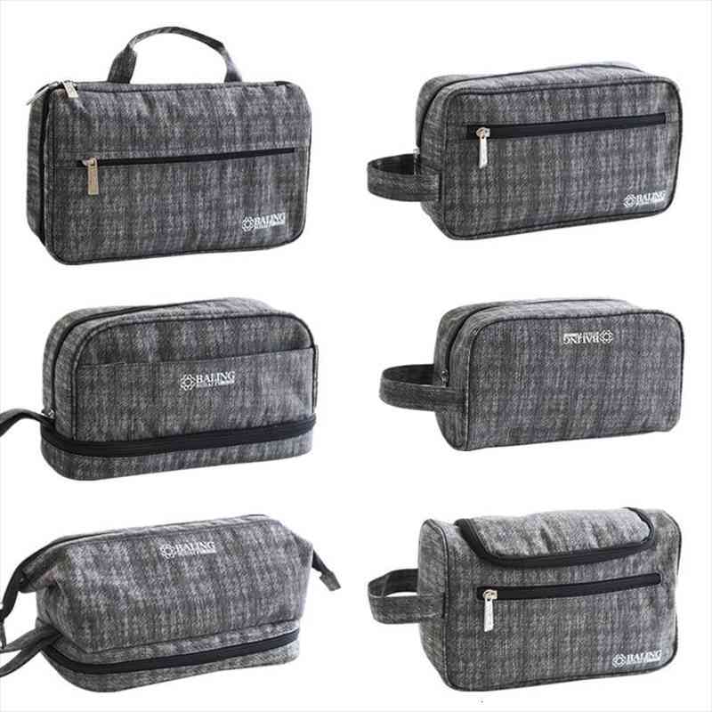 

travel toiletry for men male cosmetic bag business makeup gray casual bathroom and shower storage organizer pouch