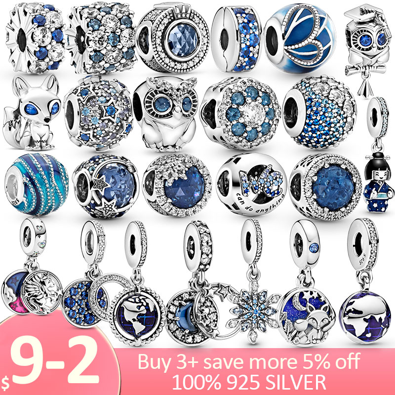 

Hot Sale 925 Sterling Silver Beads Star snowflake owl fox Clip unicorn Charm Fit Original Pandora Bracelet Silver 925 Jewelry