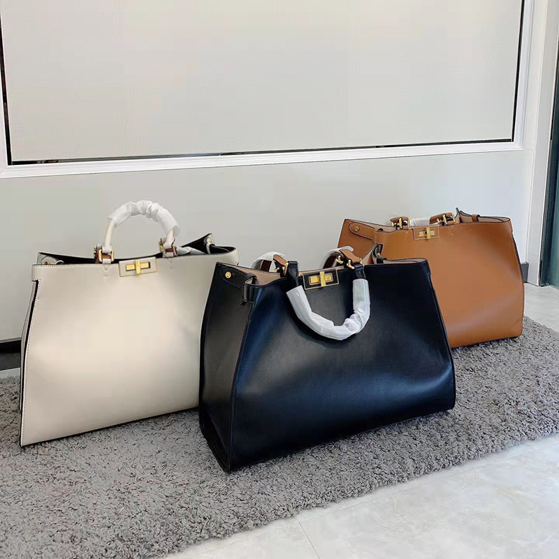 

Designer Women Peekaboo Tote Bag Italy Roma Brand Nappa Leather Large Capacity Totes Handbags Lady Shopping Shoulder Handbag Luxurys Designers Bags High Quality, Black