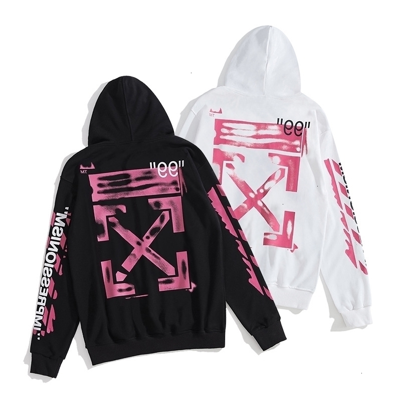 

New Arrive Autumn Winter Fashion Brand Off and White Rendering 99 Loose Hooded Sweater Men's Women's Plush Couple's Coatxi7z, Black