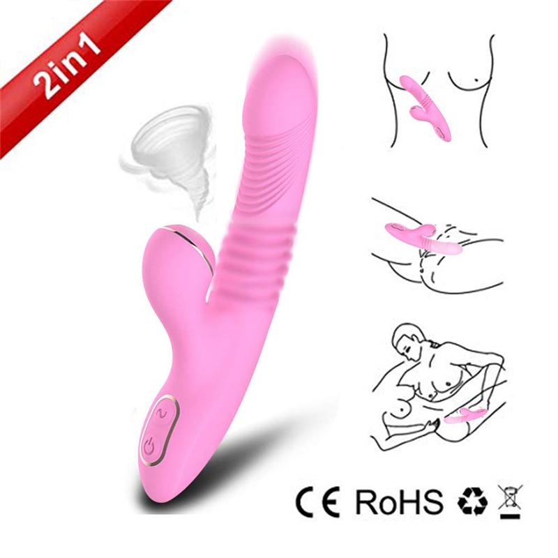 Vibrators Automatic Thrust Sucking Vibrator Dildo Smart Heating Clitoris Stimulator Female Masturbation Sex Toys For Women Adult Shop-image-734884412