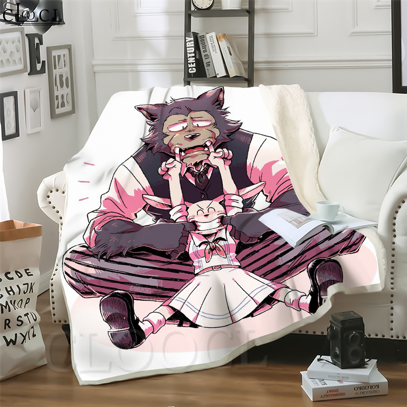 

CLOOCL Japan Anime BEASTARS Animal 3D Print Harajuku Air Conditioning Blanket Sofa Teens Bedding Throw Blankets Plush Quilt