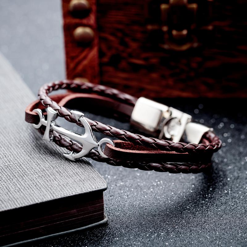

Bangle Trinket Accessories Multi Layer Fashion Men's Bracelet Personalized Woven Leather