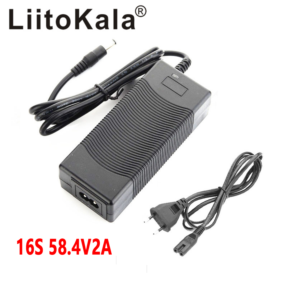 

LiitoKala 58.4V 2A LiFePO4 battery pack Charger 100-240VAC DC For 16S 24V Batteries