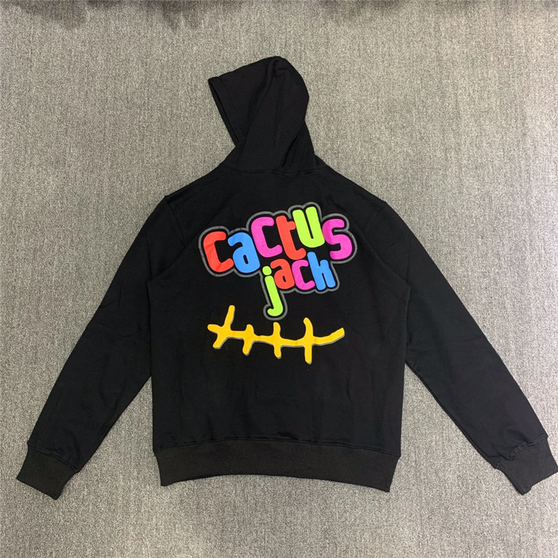 

2021 20ss New Hiphop Foaming Trails Hoodie Men Women Color Letter Printing Cactus Jack Pullover Hooded H69v