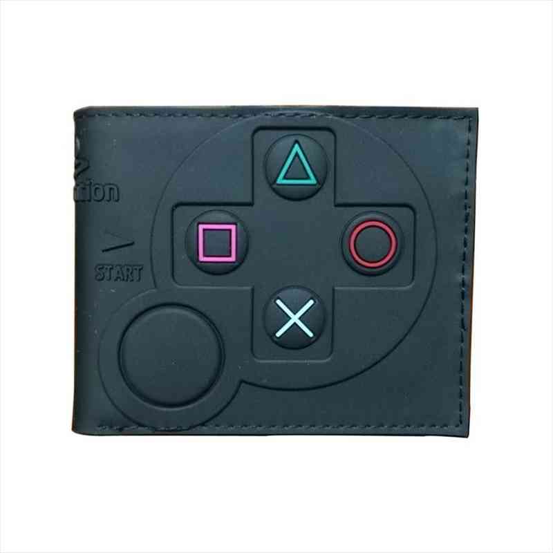 

3d designs games purse anime cartoon playstation pvc wallets for students boy girl money coin holder short wallet, Red;black