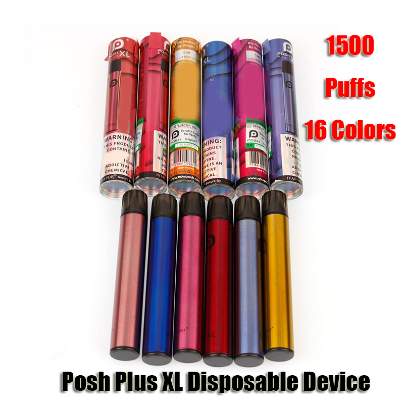 

Posh Plus XL Disposable E Cigarettes Device Kit 1500 Puffs Prefilled 6ml Pod Cartridge Vape Pen VS Bang XXL
