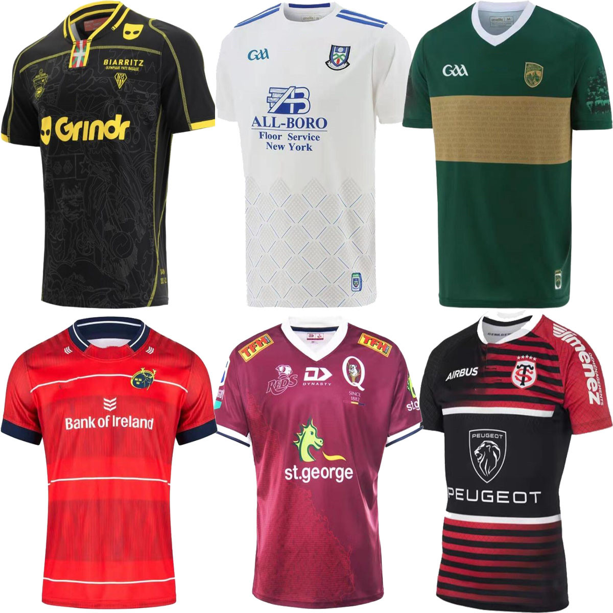 

21/22 Dublin GAA Rugby Jersey 2021 2022 Minster Toulouse TREACY Queens TOM Antrim CONNOLLY Kilkenny ROSCOMMMON, Yellow