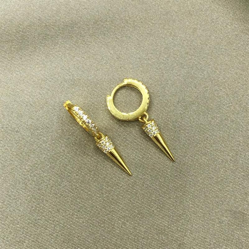 

Hoop & Huggie Gold Rodhium And Rose Plated Zircon Stone Cylinder Earring