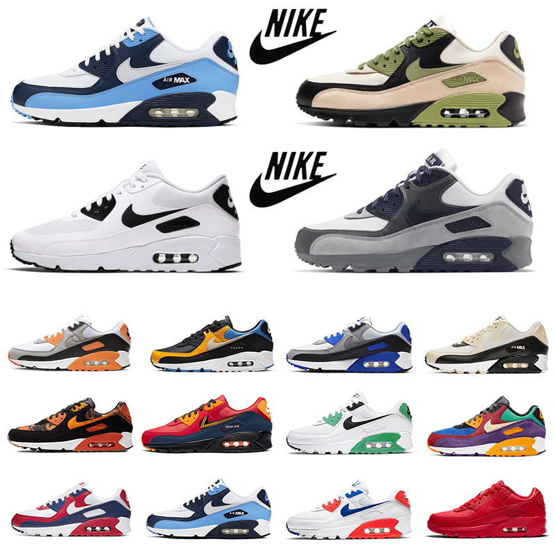 

nike air max 90 mens running shoes Lahar Escape Triple White black red Pale Ivory Photo Camo Green Grey Bred CNY Hyper grape 90s men women trainers sports sneakers, Color#7