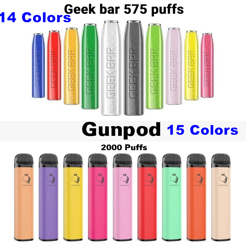 

GEEK BAR Gunnpod Disposable Vapes Pod Device 2000 575 Puff E Cigarette 14 Colors 500mAh Battery 2.4mL Pre-Filled Vape Cartridges 20mg Puff XXL