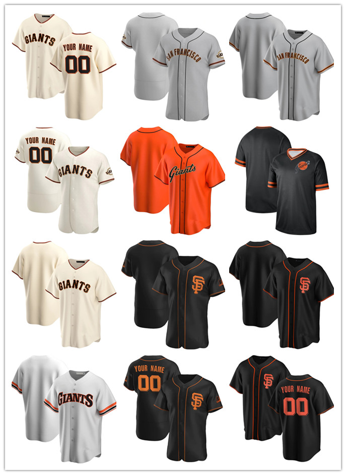 

Custom Jersey Mens women Youth San Francisco Giants your any name number Authentic Baseball Jerseys white orange black stitching, Blue;black