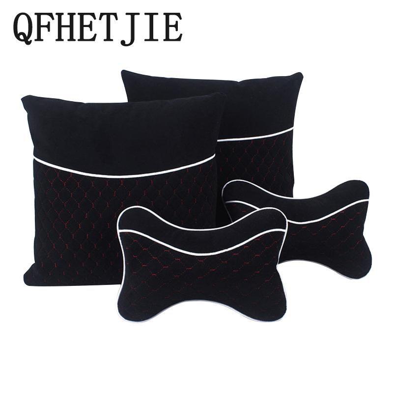 

Seat Cushions Brand Four Pcs Headrest Lumbar Support For All Seasons Car Neck Accessories Interior Filled With Silk Fiber