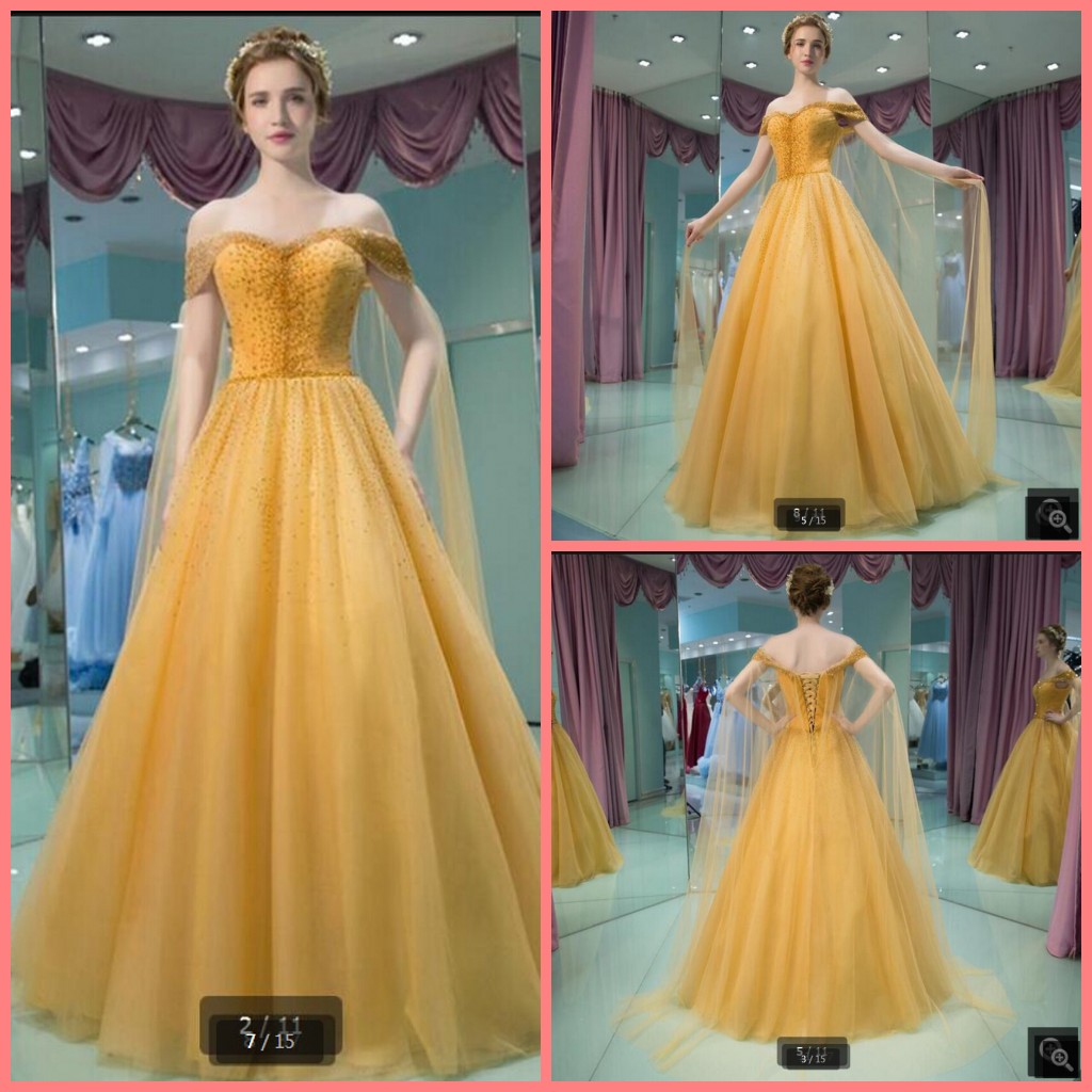 

2021 Attractive gold tulle a line prom dress heavily beading sequins pleated formal sweetheart neck prom gowns court train corset prom gowns, Champagne