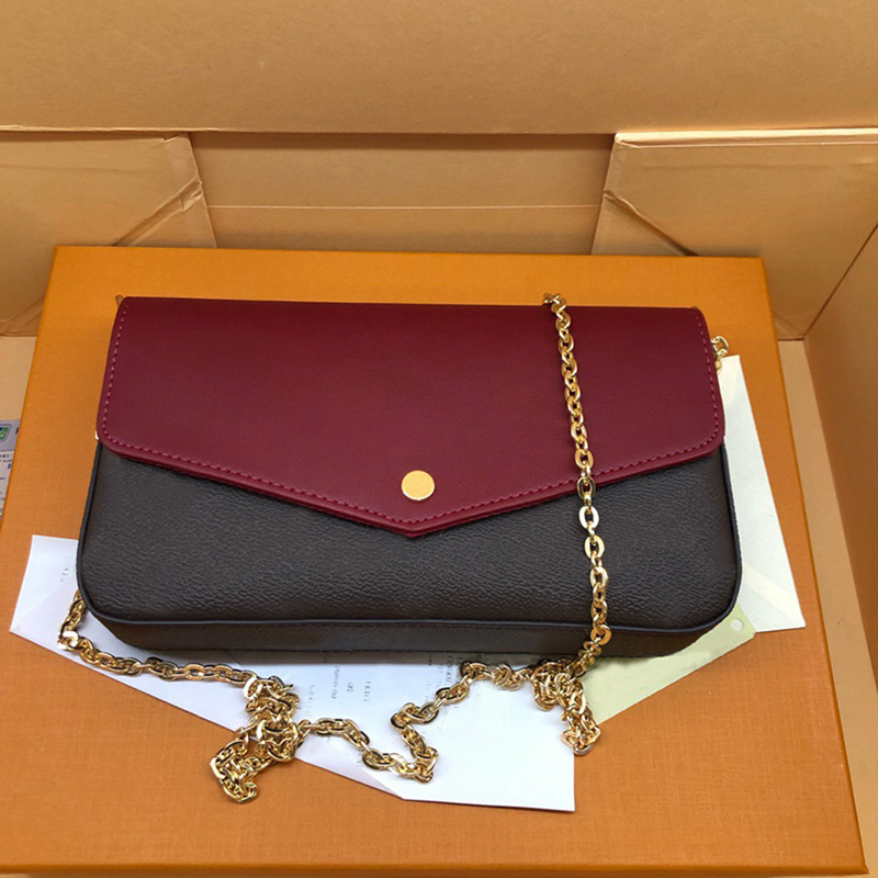 

Woman Bag handbag purse original box date code women fashion Printing Flowers Leather cross body, Brown grid - red