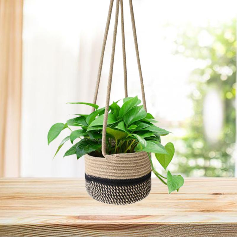 

Planters & Pots Flower Pot Bamboo Basket Rattan Collapsible Wall Hanging Straw Home Decor Flowerpot