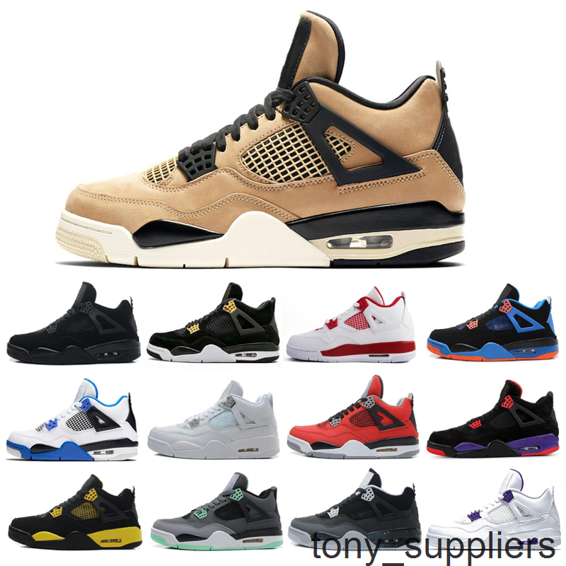 

4Travis Scotts Mens Basketball Shoes UNC White Cement Rasta Retroes 4s Jumpman Winterized Loyal Blue Mushroom Cool Grey Raptors Sneaker