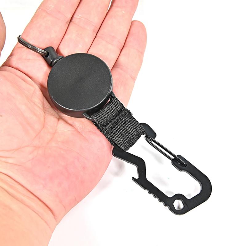 

Keychains Car Carabiner Retractable Pull Key Ring Recoil Extends To 55cm Chain Belt Clip With Reel Card Badge Holder