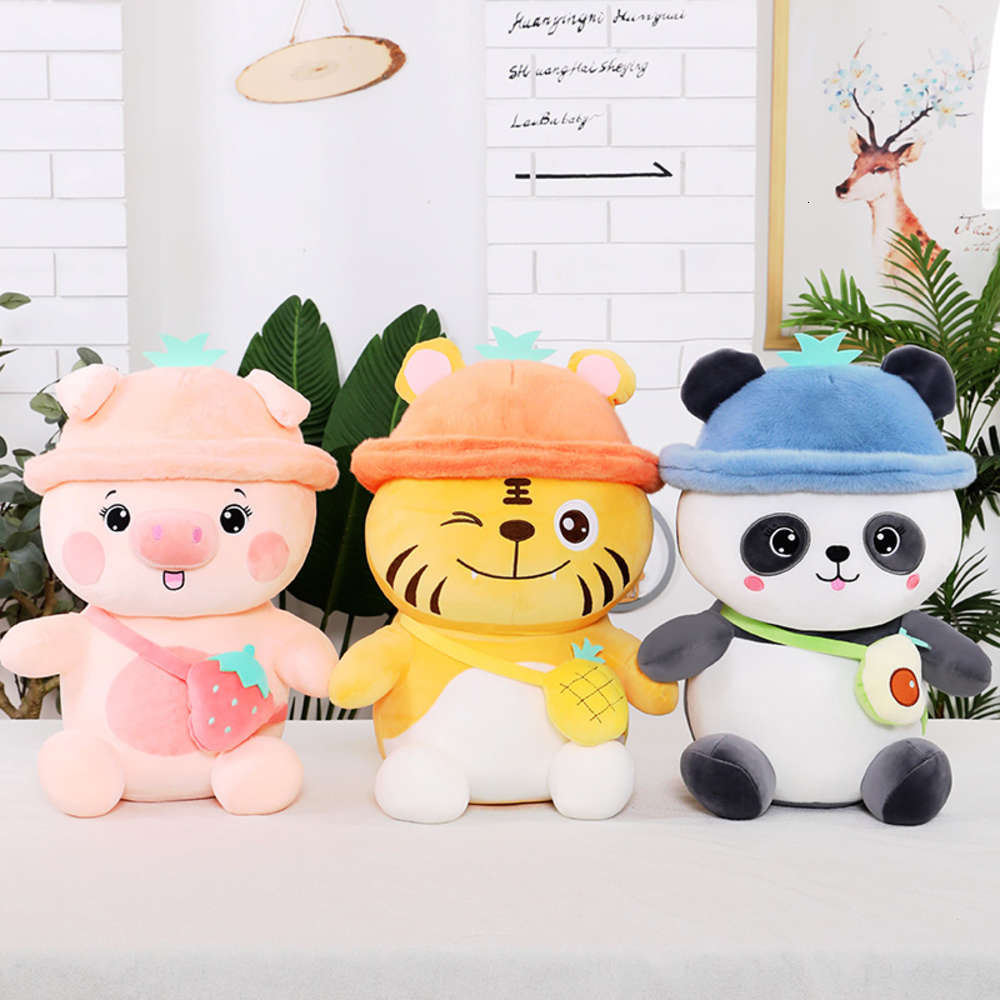 

Creative fruit animal doll plush toy panda tiger children's Day gift, Blue